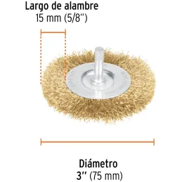 Cardas Circulares 3" Fino Z1/4" Truper 11575 Truper-Cardas Circulares 3" Fino Z1/4" Truper 11575 Fabricada en acero latonado (an