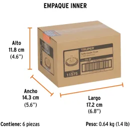 Cardas Circulares 3" Fino Z1/4" Truper 11575 Truper-Cardas Circulares 3" Fino Z1/4" Truper 11575 Fabricada en acero latonado (an
