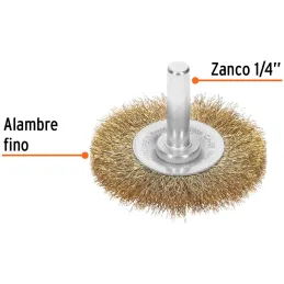 Cardas Circulares 2" Fino Z1/4" Truper 11574 Truper-Cardas Circulares 2" Fino Z1/4" Truper 11574 Fabricada en acero latonado (an