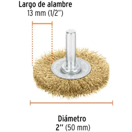 Cardas Circulares 2" Fino Z1/4" Truper 11574 Truper-Cardas Circulares 2" Fino Z1/4" Truper 11574 Fabricada en acero latonado (an