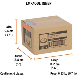 Cardas Circulares 2" Fino Z1/4" Truper 11574 Truper-Cardas Circulares 2" Fino Z1/4" Truper 11574 Fabricada en acero latonado (an