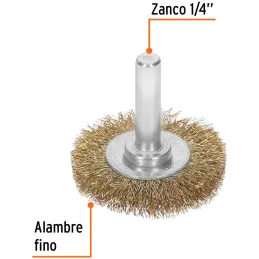 Cardas Circulares 1-1/2" Fino Z1/4" Truper 11573 Truper-Cardas Circulares 1-1/2" Fino Z1/4" Truper 11573 Fabricada en acero lato