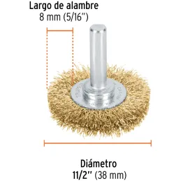 Cardas Circulares 1-1/2" Fino Z1/4" Truper 11573 Truper-Cardas Circulares 1-1/2" Fino Z1/4" Truper 11573 Fabricada en acero lato