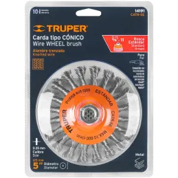 Cardas Conicas 5" Trenzado Truper 14191 Truper-Cardas Conicas 5" Trenzado Truper 14191 Fabricada en acero al carbono Acabado rug