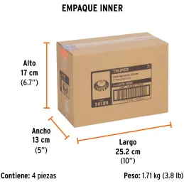 Cardas Conicas 5" Trenzado M14 Truper 14189 Truper-Cardas Conicas 5" Trenzado M14 Truper 14189 Fabricada en acero al carbono Aca