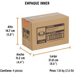 Cardas Conicas 4" Trenzado M14 Truper 14188 Truper-Cardas Conicas 4" Trenzado M14 Truper 14188 Fabricada en acero al carbono Aca