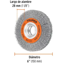 Cardas Circulares 6" Ondulado Truper 11526 Truper-Cardas Circulares 6" Ondulado Truper 11526 Alambres ondulados de acero al carb
