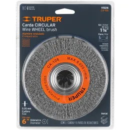 Cardas Circulares 6" Ondulado Truper 11526 Truper-Cardas Circulares 6" Ondulado Truper 11526 Alambres ondulados de acero al carb