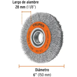Cardas Circulares 6" Ondulado Truper 11523 Truper-Cardas Circulares 6" Ondulado Truper 11523 Alambres ondulados de acero al carb