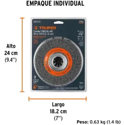 Cardas Circulares 6" Ondulado Truper 11523 Truper-Cardas Circulares 6" Ondulado Truper 11523 Alambres ondulados de acero al carb