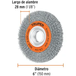 Cardas Circulares 6" Ondulado Truper 11520 Truper-Cardas Circulares 6" Ondulado Truper 11520 Alambres ondulados de acero al carb