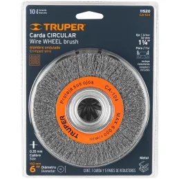 Cardas Circulares 6" Ondulado Truper 11520 Truper-Cardas Circulares 6" Ondulado Truper 11520 Alambres ondulados de acero al carb