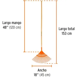 Escobas Metalica Curva 18" 22 Dientes Mango 48" Calibre 20 Reforzada, EM-22 14322 Truper Truper-Escobas Metalica Curva 18" 22 Di