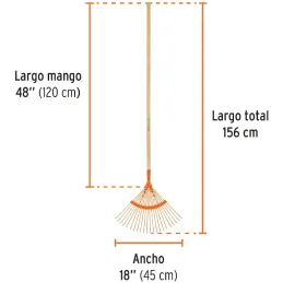 Escobas Metalica Curva 18" 22 Dientes Mango 48" Calibre 12, EM-22A 14324 Truper Truper-Escobas Metalica Curva 18" 22 Dientes Man