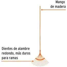 Escobas Metalica Curva 18" 22 Dientes Mango 48" Calibre 12, EM-22A 14324 Truper Truper-Escobas Metalica Curva 18" 22 Dientes Man