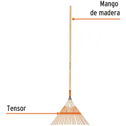 Escobas Metalica Recta 22" 22 Dientes Mango 48" Calibre 19, Con Tensor de Dientes, EMX-22 14328 Truper Truper-Escobas Metalica R