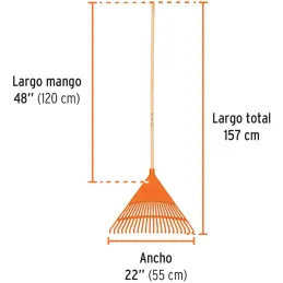 Escobas Plastica Rigida 22" 22 Dientes Mango 48", Polipropileno de Alta Resistencia, EP-22R 19786 Truper Truper-Escobas Plastica