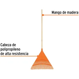 Escobas Plastica Rigida 24" 26 Dientes Mango 48", Polipropileno de Alta Resistencia, EP-26R 19788 Truper Truper-Escobas Plastica