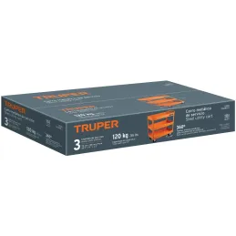 Carro de Servicio, 3 bandejas, Llantas de Alto Impacto, Freno Manual, Lamina Calibre 21, CARRO-3 11528 Truper Truper-Carro de Se
