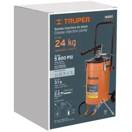 Bomba Inyectora de grasa 5800 PSI 24kg. Alta Presion, Flujo 3.1g Manguera 1/4" Cubeta 28x39cm, BOMIN-24 16850 Truper Truper-Bomb