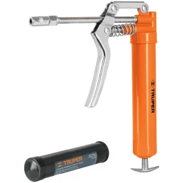 Mini Engrasadora 3oz 2100 lb/pulg2 con Cartucho, Extension Flexible y Rigida, GRAS-13 14911 Truper Truper-Mini Engrasadora 3oz 2