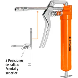 Mini Engrasadora 3oz 2100 lb/pulg2 con Cartucho, Extension Flexible y Rigida, GRAS-13 14911 Truper Truper-Mini Engrasadora 3oz 2