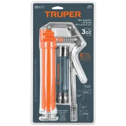 Mini Engrasadora 3oz 2100 lb/pulg2 con Cartucho, Extension Flexible y Rigida, GRAS-13 14911 Truper Truper-Mini Engrasadora 3oz 2