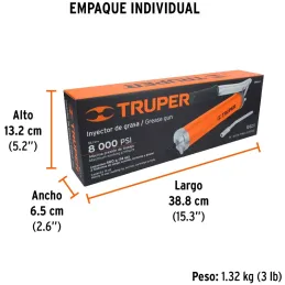 Engrasadora Reforzada 14oz 6000 lb/pulg2 y Refacciones, Extension Flexible y Rigida, GRAS-14 14860 Truper Truper-Engrasadora Ref