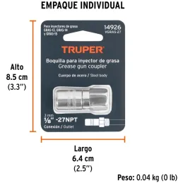 Repuesto para Engrasadora Valvula Check, VGRAS-27 14926 Truper Truper-Repuesto para Engrasadora Valvula Check, VGRAS-27 14926 Tr