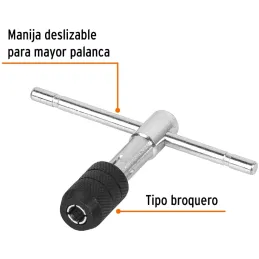 PortaMachos Tipo T, Tipo Chuck, Para Machos 1/2", Manija Deslizable para Mayor Palanca, MAN-T-1/2 11440 Truper Truper-PortaMacho