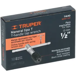 PortaMachos Tipo T, Tipo Chuck, Para Machos 1/2", Manija Deslizable para Mayor Palanca, MAN-T-1/2 11440 Truper Truper-PortaMacho