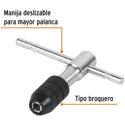 PortaMachos Tipo T, Tipo Chuck, Para Machos 1/4", Manija Deslizable para Mayor Palanca, MAN-T-1/4 11439 Truper Truper-PortaMacho