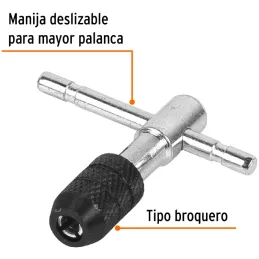 PortaMachos Tipo T, Tipo Chuck, Para Machos 3/16", Manija Deslizable para Mayor Palanca, MAN-T-3/16 11438 Truper Truper-PortaMac