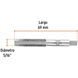 Machos 5/16" x24h NF RoscaFina UNF AceroHSS Truper 11408 Truper-Machos 5/16" x24h NF RoscaFina UNF AceroHSS Truper 11408 Para co