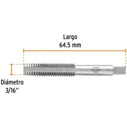 Machos 3/16" x32h NF RoscaFina UNF AceroHSS Truper 11404 Truper-Machos 3/16" x32h NF RoscaFina UNF AceroHSS Truper 11404 Para co