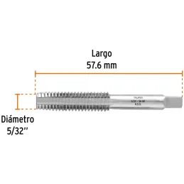 Machos 5/32" x36h NF RoscaFina UNF AceroHSS Truper 11418 Truper-Machos 5/32" x36h NF RoscaFina UNF AceroHSS Truper 11418 Para co