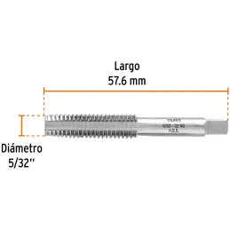 Machos 5/32" x32h NC RoscaStandar UNC AceroHSS Truper 11417 Truper-Machos 5/32" x32h NC RoscaStandar UNC AceroHSS Truper 11417 P