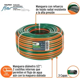 Mangueras 1/2" x100m 3Capas Reforzadas Truper 19857 Truper-Mangueras 1/2" x100m 3Capas Reforzadas Truper 19857 Manguera reforzad