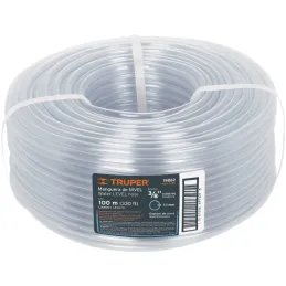 Mangueras de Nivel 3/8" x100m Truper 19862 Truper-Mangueras de Nivel 3/8" x100m Truper 19862 Fabricada en PVC flexible transpare