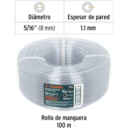 Mangueras Industrial 5/16" x100m Truper 19866 Truper-Mangueras Industrial 5/16" x100m Truper 19866 Fabricada en PVC flexible tra