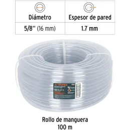Mangueras Industrial 5/8" x100m Truper 19869 Truper-Mangueras Industrial 5/8" x100m Truper 19869 Fabricada en PVC flexible trans