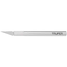 Cuchilla Exacto Profesional EnAluminio MangoABS Texturizado, Cortes Finos y Precisos, EXA-6 16969 Truper Truper-Cuchilla Exacto 