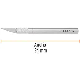 Cuchilla Exacto Profesional EnAluminio MangoABS Texturizado, Cortes Finos y Precisos, EXA-6 16969 Truper Truper-Cuchilla Exacto 