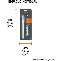 Cuchilla Exacto Profesional EnAluminio MangoABS Texturizado, Cortes Finos y Precisos, EXA-6 16969 Truper Truper-Cuchilla Exacto 