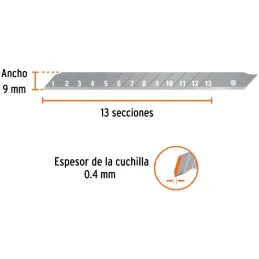 Cuchillas de repuesto 9mm 10u SK4 Navaja cutters 16971 16968 22403 Truper 16962 Truper-Cuchillas de repuesto 9mm 10u SK4 Navaja 