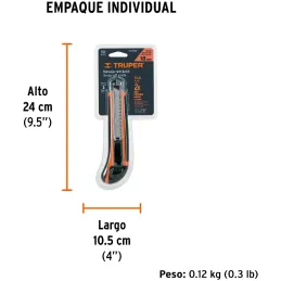 Cutter 6" 18mm Profesional con AlmaMetalica y Grip 3NavajaSK4, Truper CUT-6XX 16977 Truper-Cutter 6" 18mm Profesional con AlmaMe