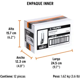 Cutter 6" 18mm Profesional con AlmaMetalica y Grip 3NavajaSK4, Truper CUT-6XX 16977 Truper-Cutter 6" 18mm Profesional con AlmaMe