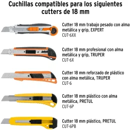 Cuchillas de repuesto 18mm 10u SK4 Navaja cutters 16976 16977 16974 22396 22405 Truper 16965 Truper-Cuchillas de repuesto 18mm 1