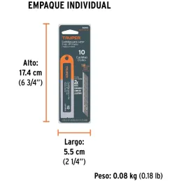 Cuchillas de repuesto 18mm 10u SK4 Navaja cutters 16976 16977 16974 22396 22405 Truper 16965 Truper-Cuchillas de repuesto 18mm 1