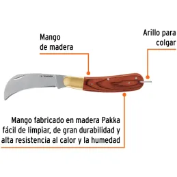 Navaja Abatible Universal 8", acero inoxidable, Mango de Madera, NEL-8 18539 Truper Truper-Navaja Abatible Universal 8", acero i